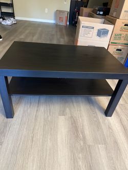 Black Coffee Table with Bottom Shelf