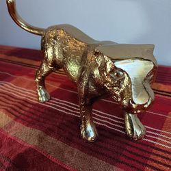 8in Brass Figure Cheetah Leopard Statue