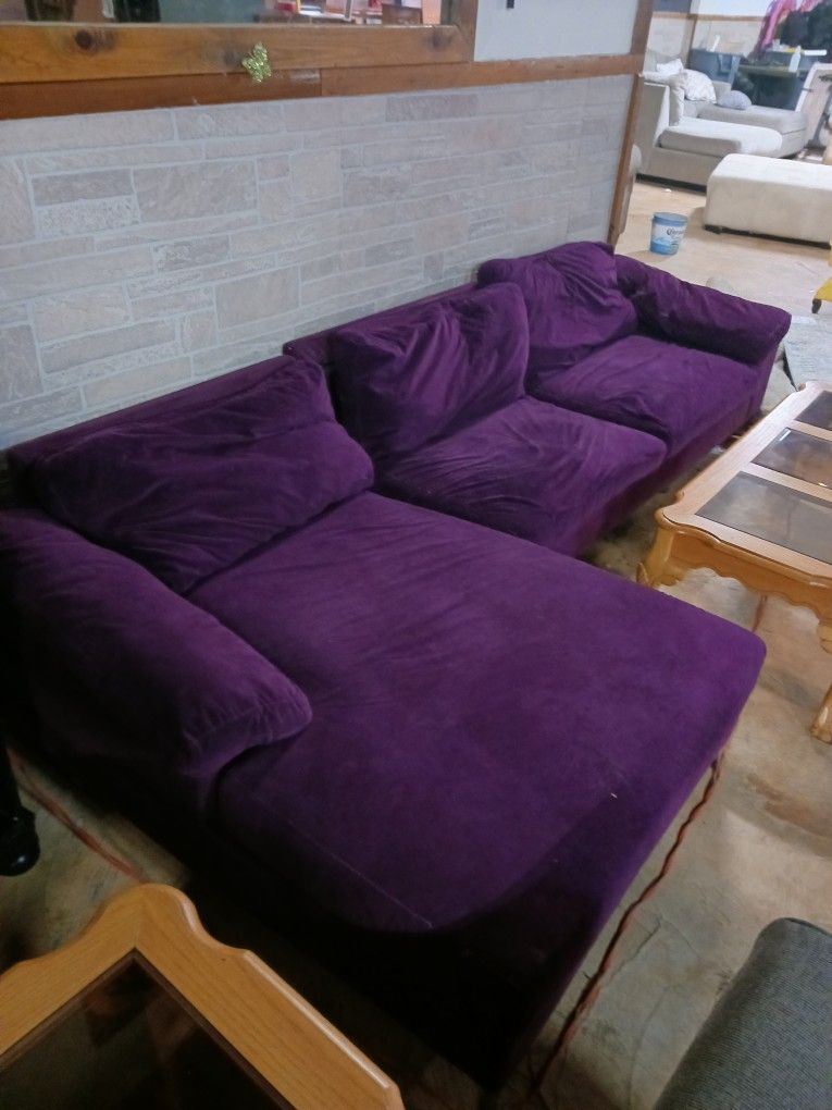 Purple Sectional For sale 240 L SHAPE NO HOLDS for Sale in Wichita, KS