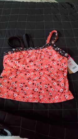Orange And Black Bikini Top Size 16/18