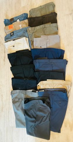 Specialized 5’6” Men's Pants Haggar, Levi's, Calvin Klein Size W38/L26 Lot of 18