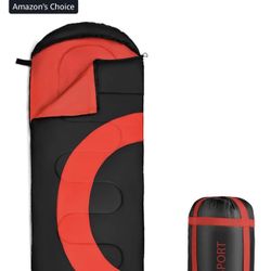 Sleeping Bag – Envelope Lightweight Portable, Comfort with Compression Sack - Great for 3 Season Traveling, Camping, Hiking, Outdoor Activities & Boys