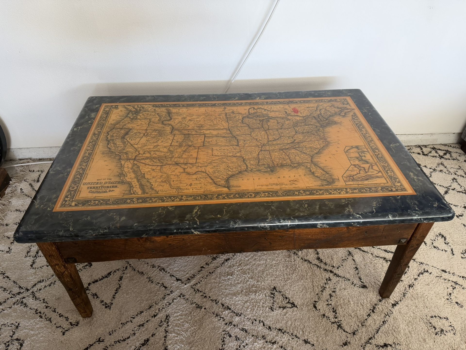 American Map Vintage Coffee Table
