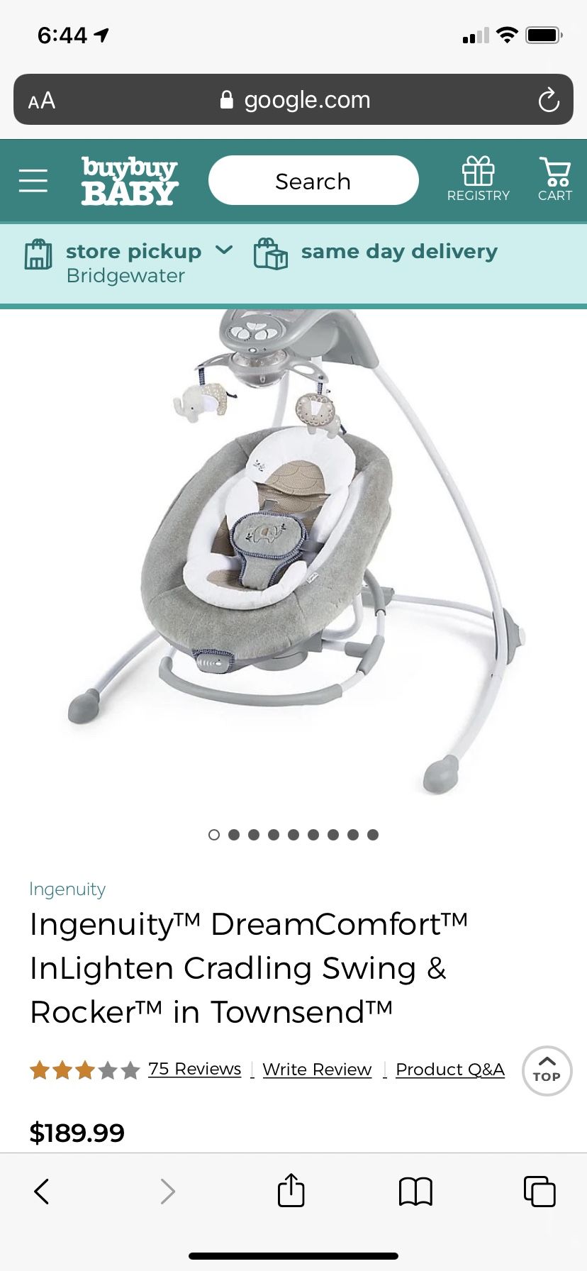DreamComfort InLighten Cradling Baby Swing