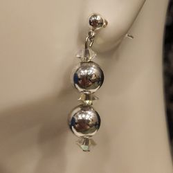 Silver Sphere Earrings