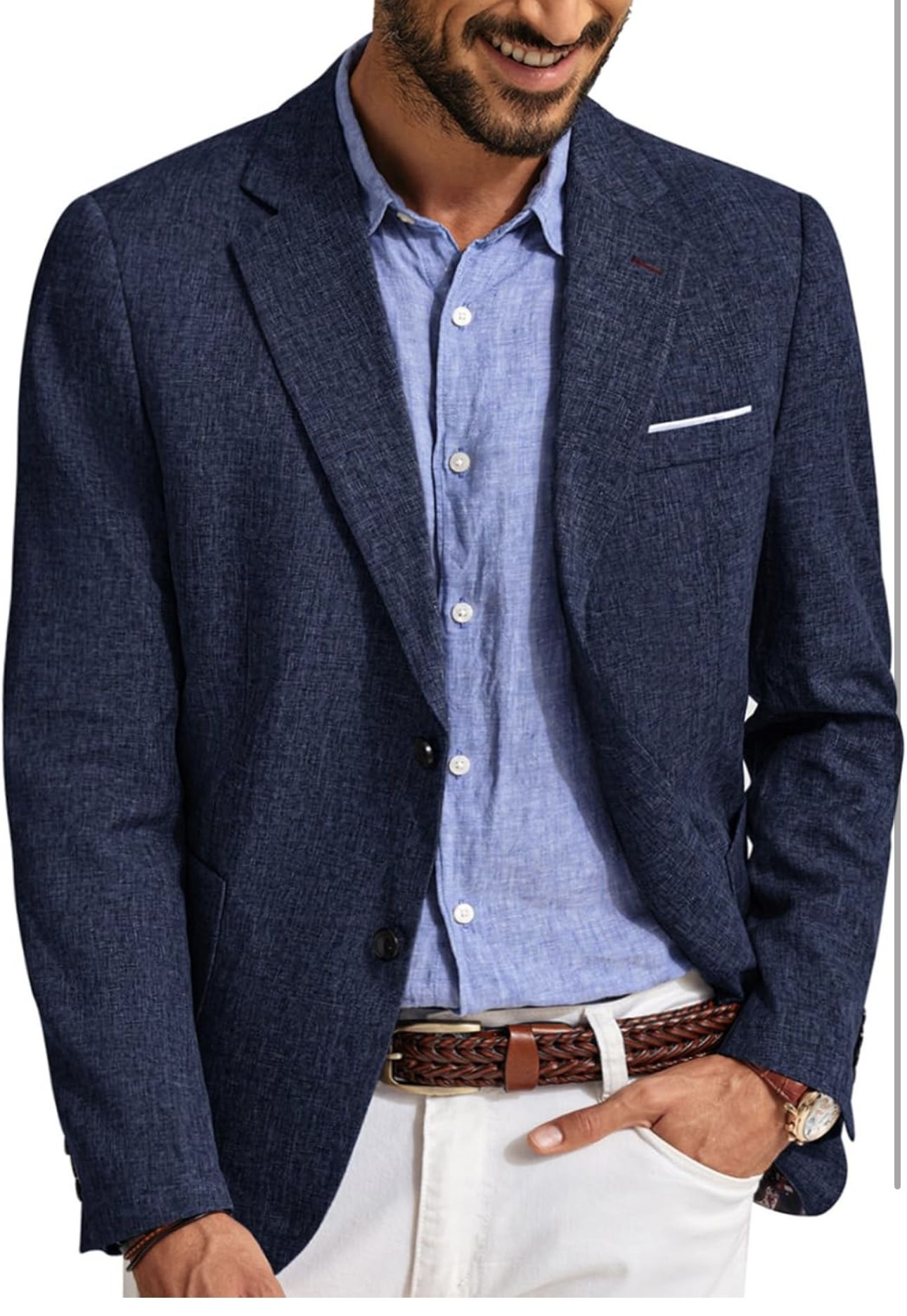 NEW PJ PAUL JONES Navy Blue Mens Casual Sport Coat Two Button