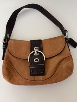 Coach F10909 SMALL Vintage British Tan & Brown Soho Leather Shoulder Bag