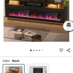 Brand NEW BLACK Fireplace Entertainment Center With LED Customization 