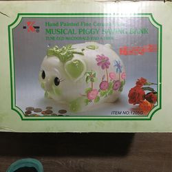 Large Vintage Ceramic Musical Bank