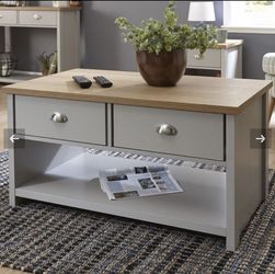 Modern coffee table with 4 drawers, ideal for living room, office and hallway