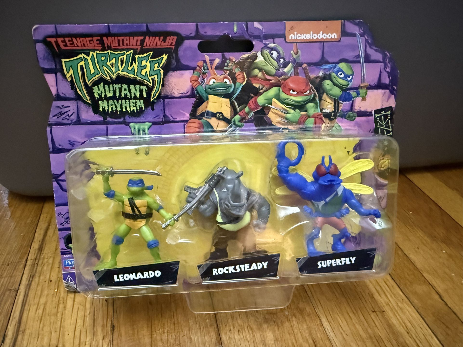 Teenage Mutant Ninja Turtles MUTANT MAYHEM 3 Mini Figures Rocksteady Superfly