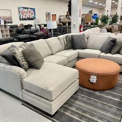 Dellara Chalk White Large Sectional Couch 