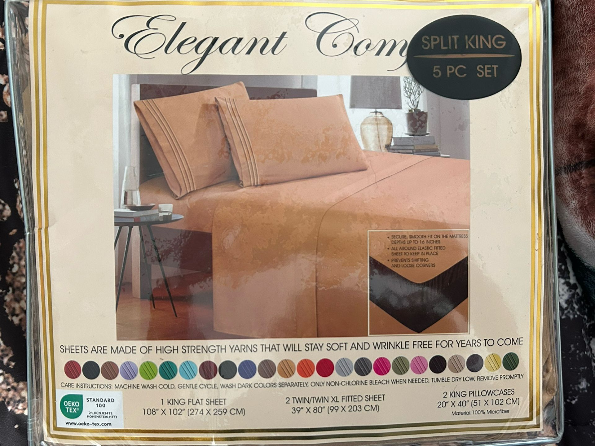 5 pc Split King set  sheets