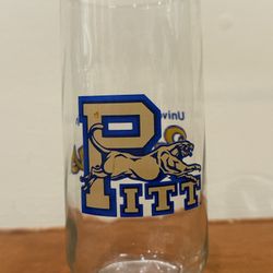 Vintage Pittsburgh Panthers Drinking Glass P Panther Logo - Used Good Condition