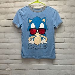 Sonic the Hedgehog Sequin Sunglasses Youth T-Shirt - Size Large