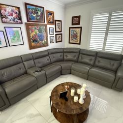 Sectional With 3 Mechanical Recliners 