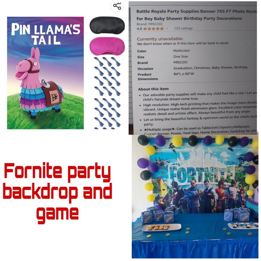 Fornite Parry Backdrop And Game , Backdrop  Is 7x5 Ft And Good Quality Take Both For $25 