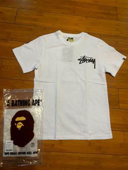 White Stussy Bape T Shirt