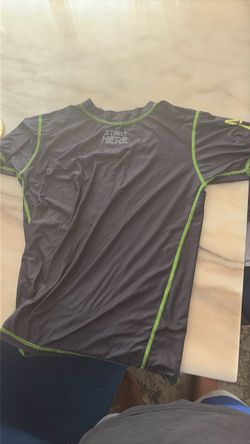 Black and green made hoops compression shirt size large