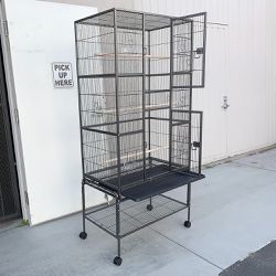 New $160 X-Large 69” Bird Cage for Mid-Sized Parrots Cockatiels Conures Parakeets Lovebirds Budgie, 31x19x69” 