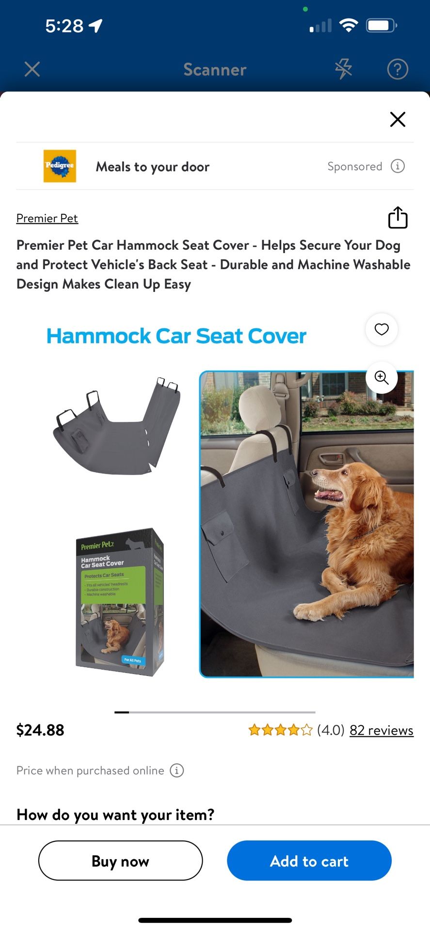 Hammock Car Seat Cover