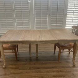 Solid Weathered Oak Table 6 Extension Leaves