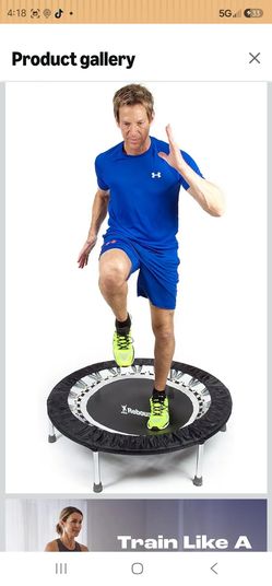 Maximus Pro Home Gym Rebounder Mini Trampoline 40'' + Handle Bar | Includes Workouts Online + DVD's | Adults Indoors | 150kg User Weight. Adult Exerci