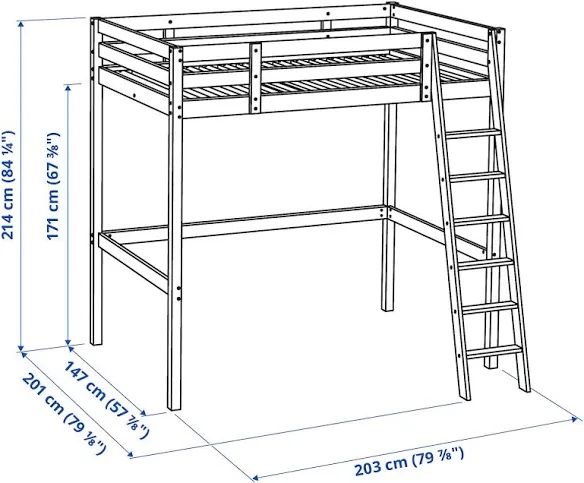IKEA STORÅ Loft Bed – Black – Full/Double – Great Condition