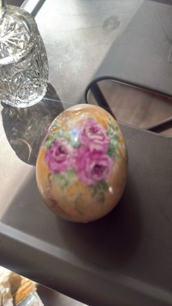 Hand painted Victorian egg