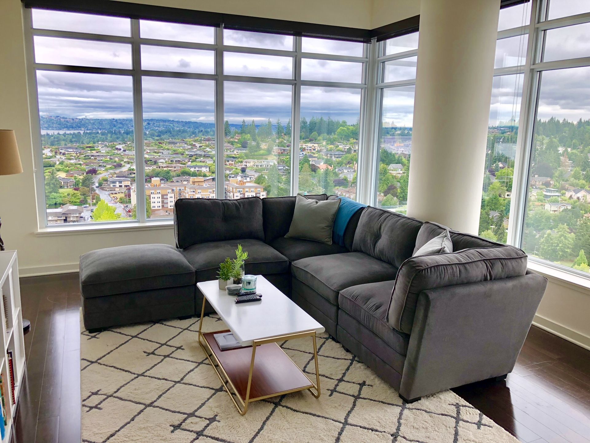 Nearly Brand New Modern Gray Sectional Sofa