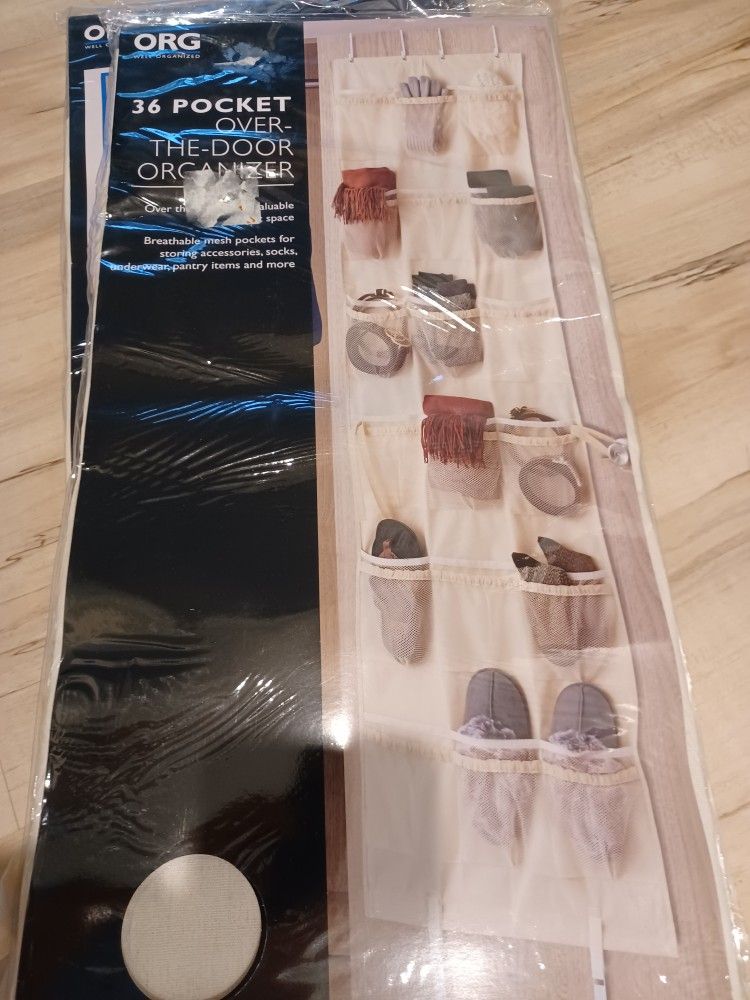 36 Pocket Over The Door Organizer. NEW!! 2 Available