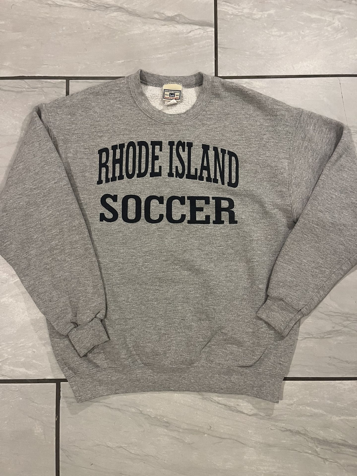 Vintage Heavyweight University Of Rhode Island Soccer Grey Crewneck Sweater Sz M