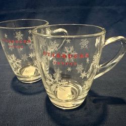 Starbucks Holiday Clear Snowflake Mugs