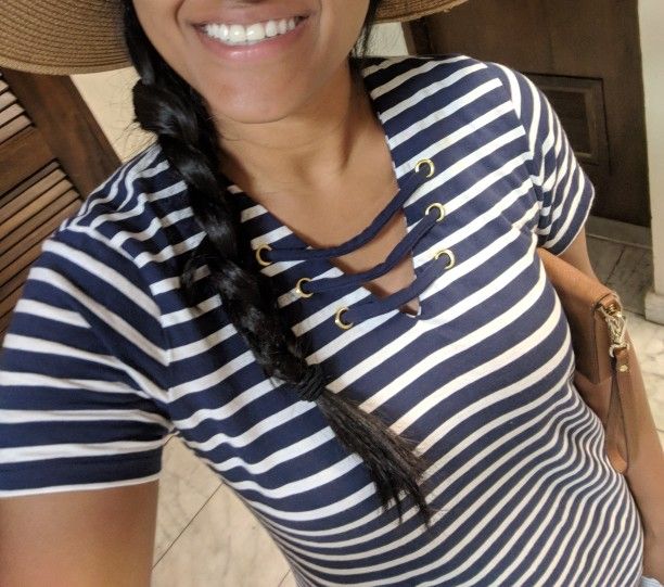 Michael Kors Summer Dress Navy Blue And White Striped