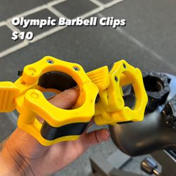 Olympic Barbell Clips - yellow