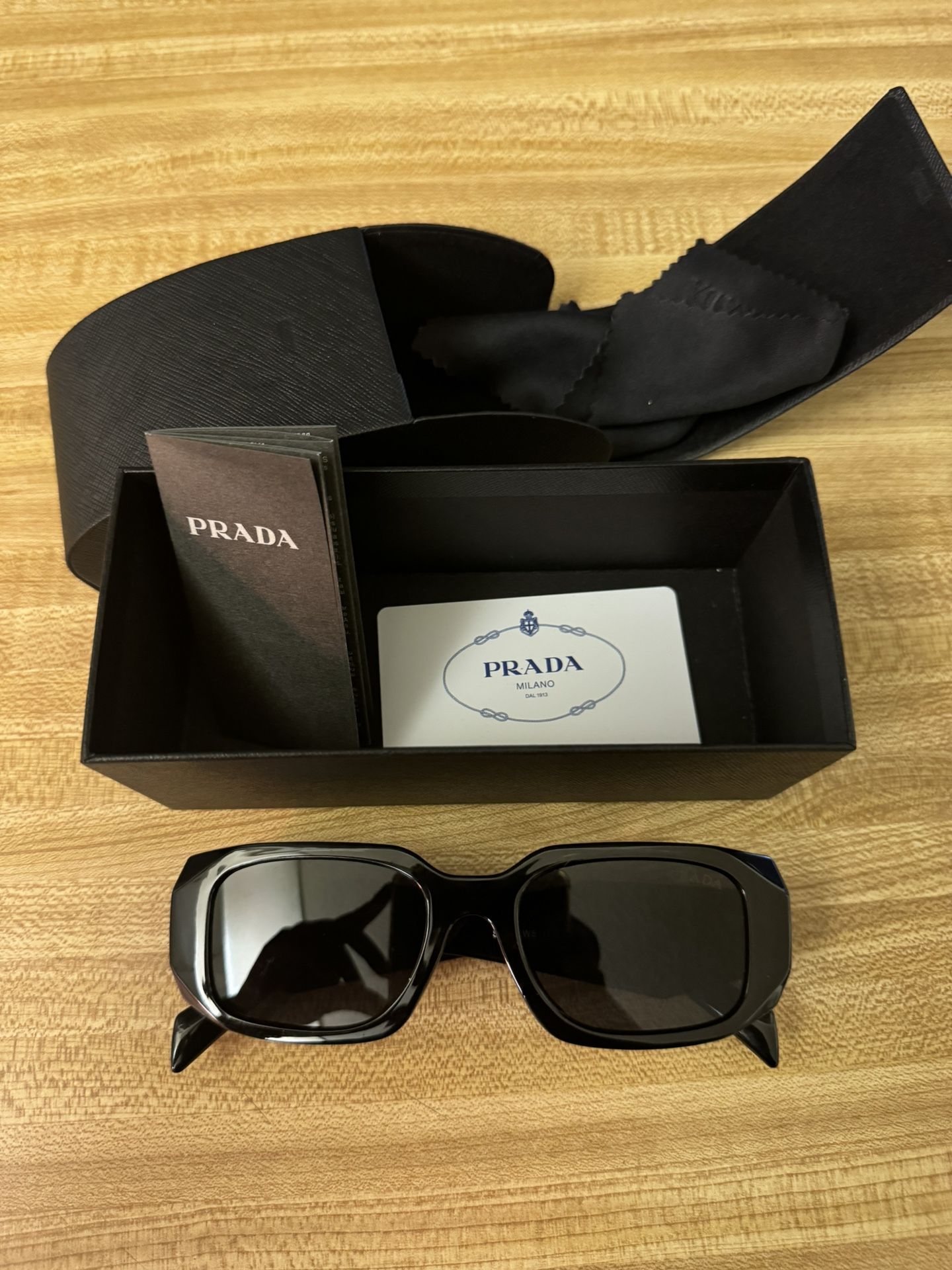 Prada SPR17W Sunglasses Black 1AB-0A7 49mm Authentic Designer Eyewear Unisex