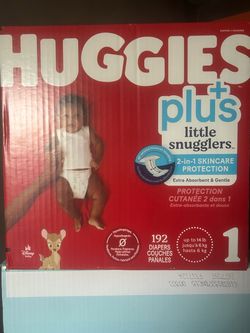 Huggies Plus Little Snugglers Size 1 Diapers 192ct