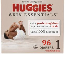 Huggies Skin Essentials Baby Diapers 96 Count Size 1 