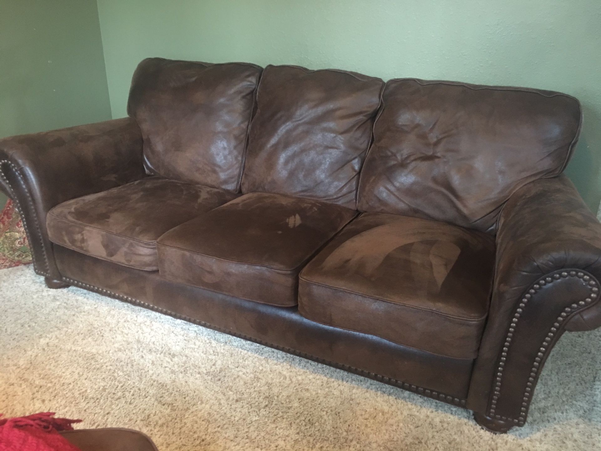 Lane leather sofa, chair and ottoman