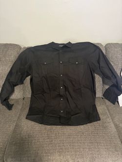 Black Long Sleeve Button-Up Shirt