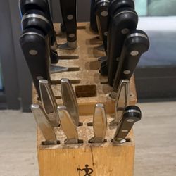 J.A. Henckels Knife Set With Block