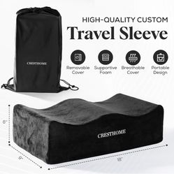 Memory Foam Cushion with 250lbs Support, Velvet Cover & Non-Slip Bottom for Ultimate Comfort & Stability