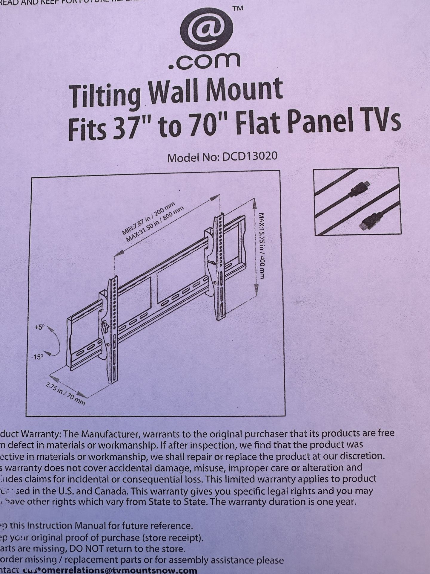 Tilting Wall Mount DCD 13020