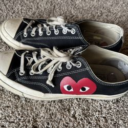 Converse x Comme des Garçons Play One Heart Black Chuck Sneakers Men’s 10