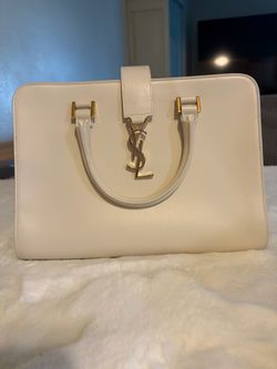 white Saint Laurent (YSL) tote & shoulder purse