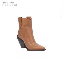 Dingo Womens Pretty N Prissy Bootie Cowboy Boots Leather Camel US 9.5 M