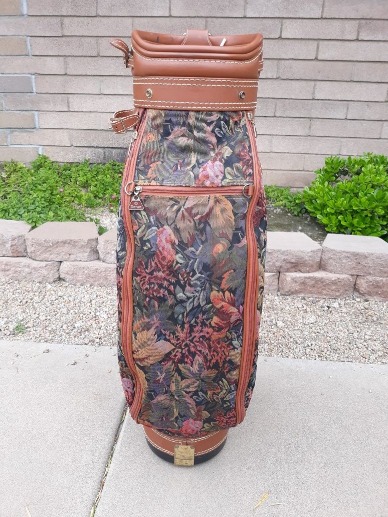 Daiwa coach collection vintage tapestry print with leather trim golf bag