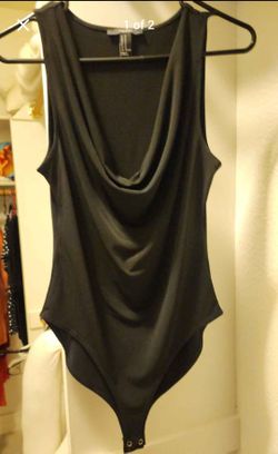 Forever 21 Black Cowl Neck Sleeveless Bodysuit