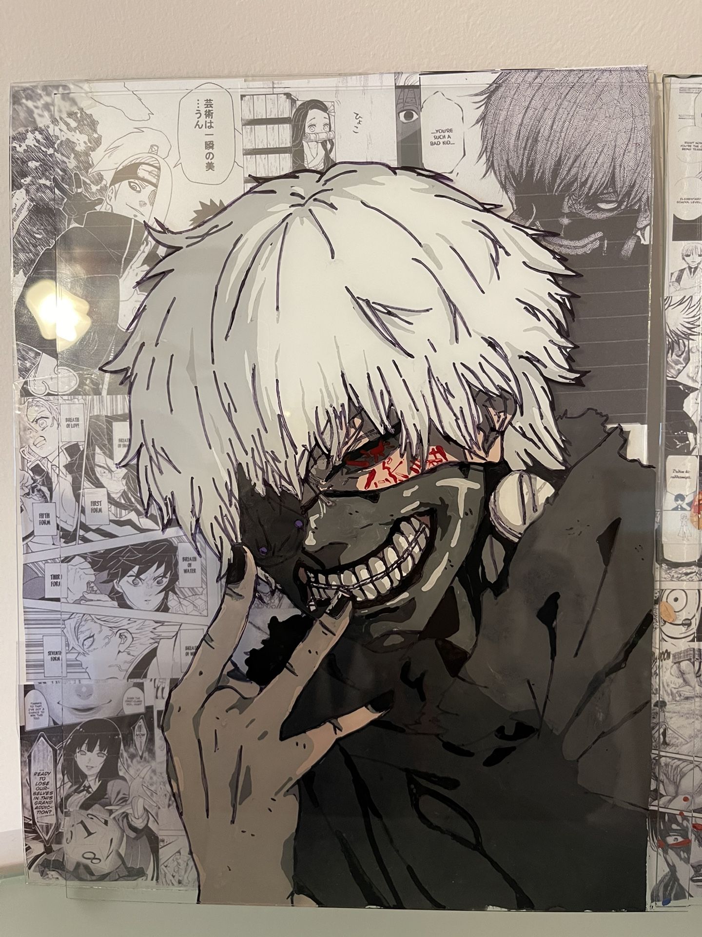 Ken Kaneki Glass Painting