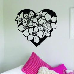 Wall Decal Home Decor Sticker Vinyl Art Bedroom Heart Love Flowers Girls Beauty Make Up